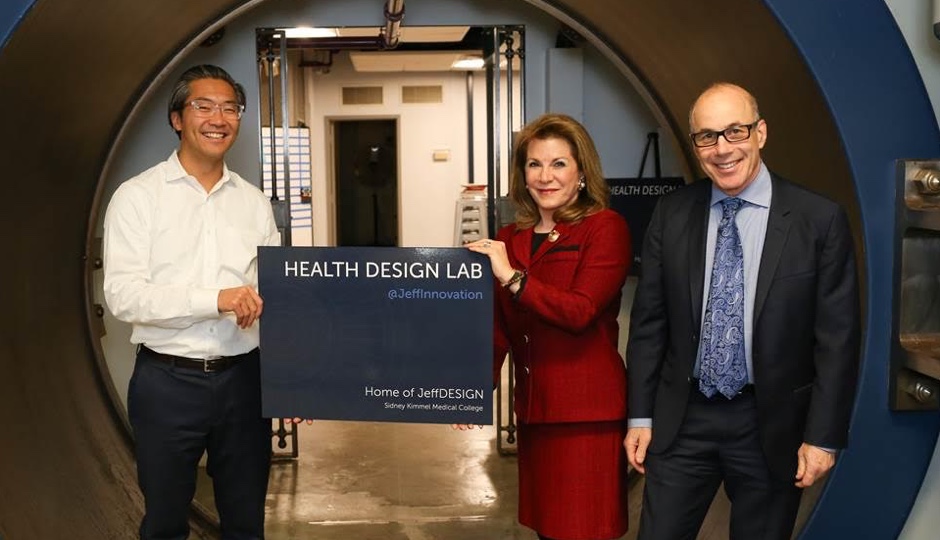 Bon Ku, Donna Gentile O’Donnell and Dr. Steve Klasko at Jefferson's new health design lab